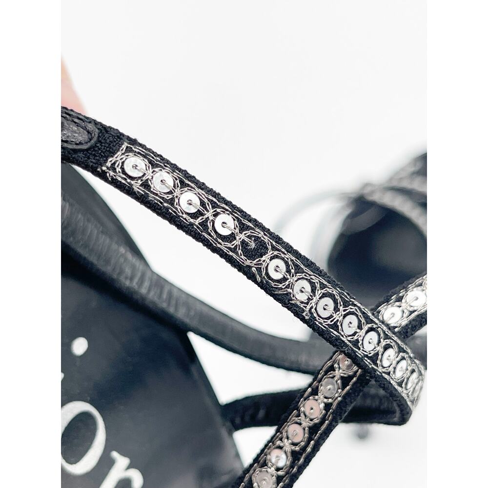 Christian Dior Vintage Y2K Black Butterfly Sequin Strappy Platform Sandals EU 37 - Picture 11 of 16